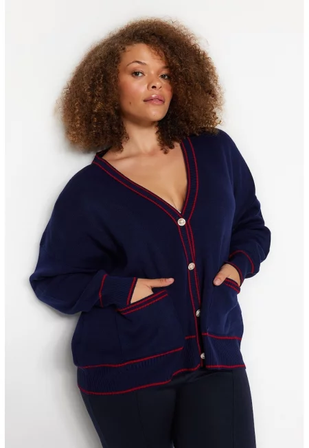 Жилетка Plus Size с джобове встрани