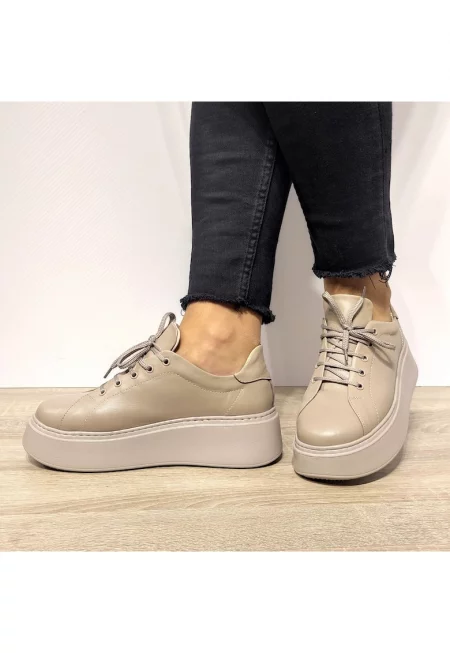 1984-3 Ежедневни дамски обувки бежови - бежови