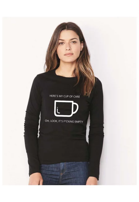 888113380-Черна дамска блуза - Cup of care