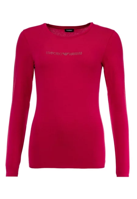 Блуза с апликирано лого - Розово