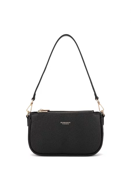 Чанта от еко кожа с отделяща се презрамка - Черен