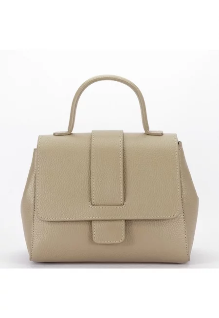 Чанта от естествена кожа в бежово 1047 123 17788 - Сиво-кафяв