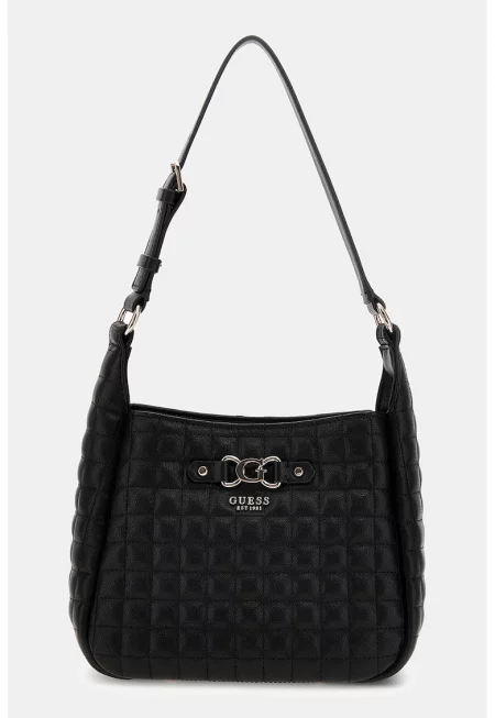 Чанта за рамо от еко кожа с метално лого