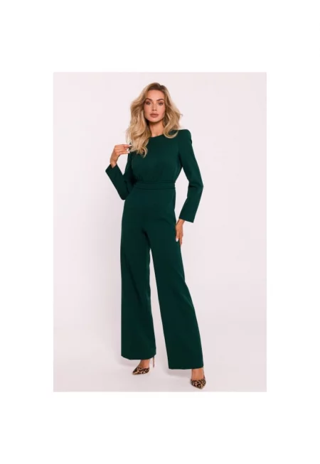 Дълъг гащеризон с широки крачоли -