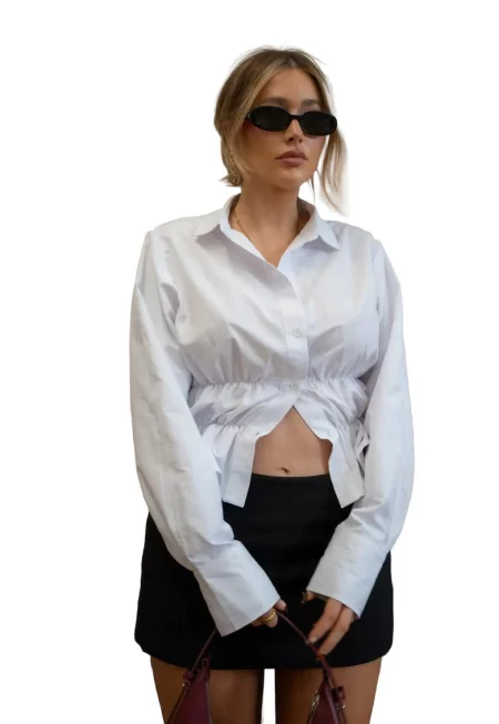 Дамска риза -  Бял - Текстил