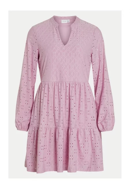 Дамска рокля -  303499129 - Розова - Полиестер