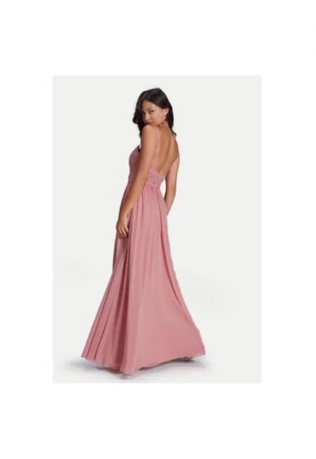 Дамска рокля -  5AH025HK - Синтетичен материал - 34 - Розов