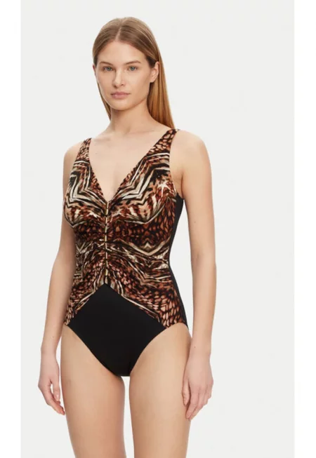 Дамски бански костюм -  305152725 - Найлон/Еластан - Кафяв