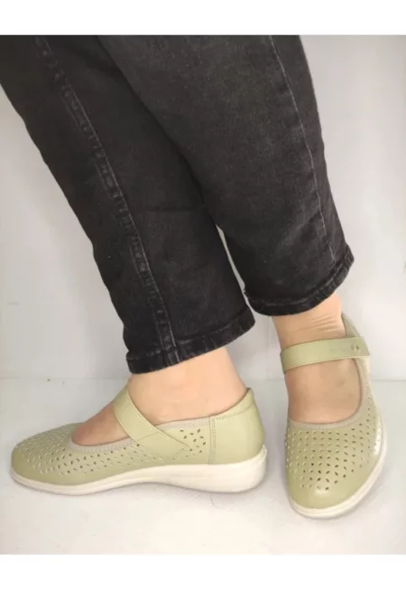 Дамски обувки  60020C B1-N - перфорирани - Маслинено Зелени - Зелен