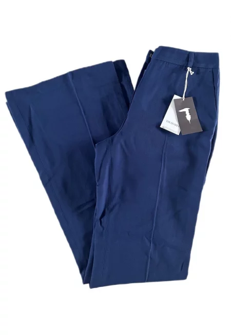 Дамски панталон -  вискоза/вълна - тъмносин - Син