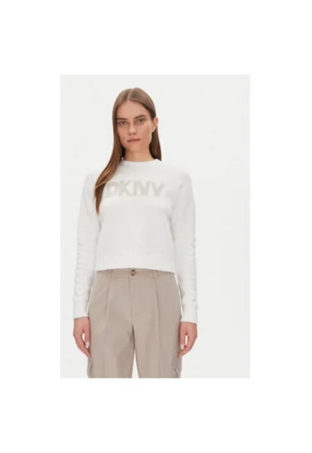 Дамски пуловер  DJ4R0424 - Рециклиран памук/полиестер - Екрю - Екрю