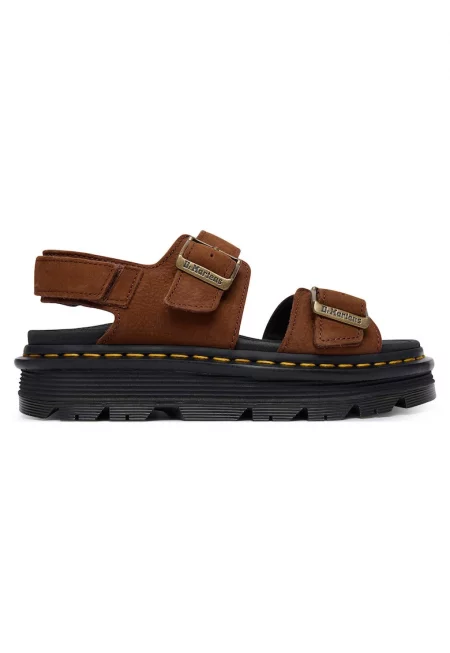 Дамски сандали Dr Martens - кафяви - естествена кожа - с катарама -