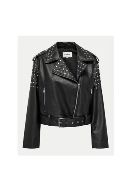 Дамско яке -  607158 - Еко кожа - Черен