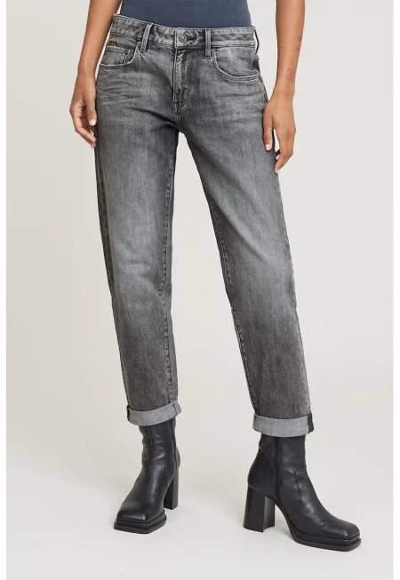 Дънки Boyfriend над глезена - Пепеляво сиво