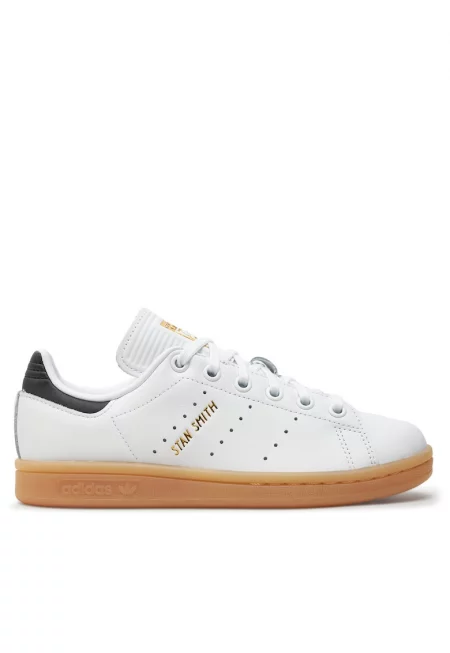 Детски спортни обувки -  Stan Smith - екологична кожа - бял/черен/кафяв