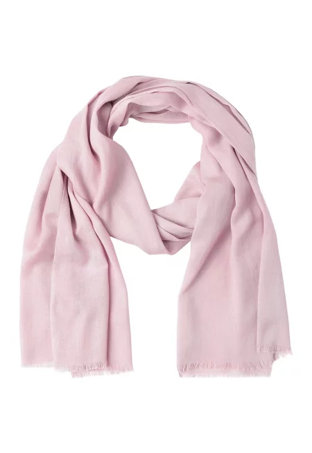 Едноцветен шал с памук - Пастелнорозов