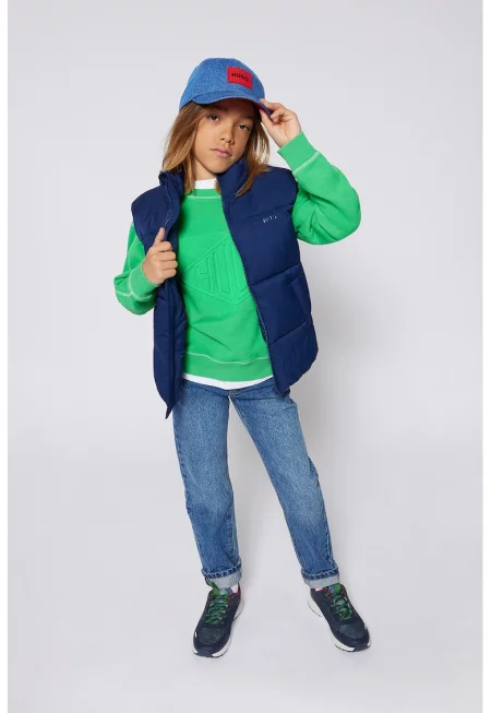 Елек с висока яка - Тъмносин