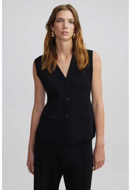 Фино плетен елек с копчета