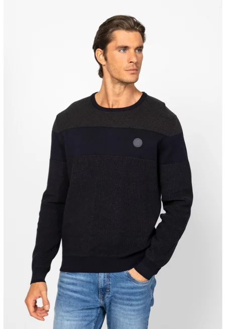 Фино плетен памучен пуловер с апликация