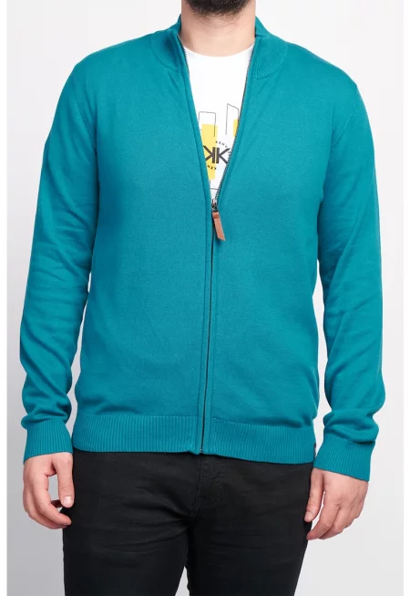 Фино плетена жилетка с цип