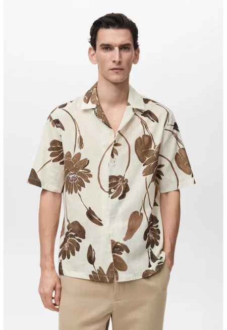 Флорална риза с къси ръкави