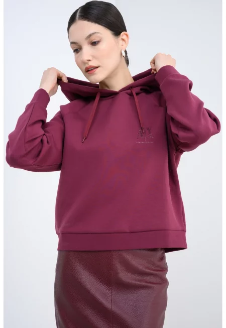 Худи с ръкави реглан - Бордо