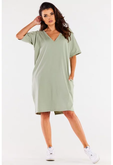 Извънгабаритна рокля - с джобове - Един размер