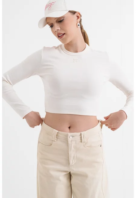 Къса слим блуза Dafilomena с лого