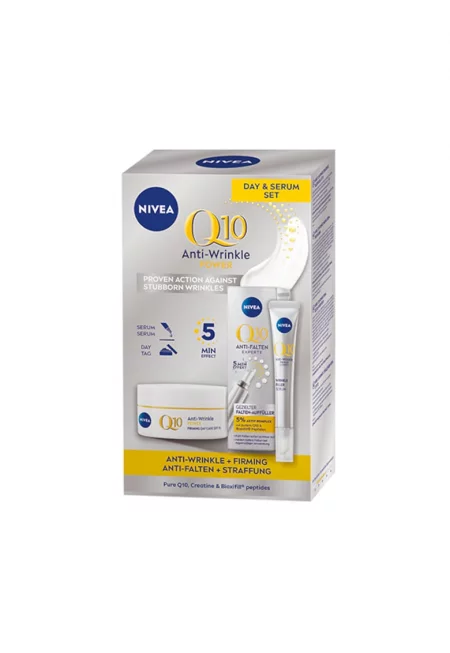 Комплект  Expert Q10 за през деня: Крем против бръчки SPF 15 - 50 мл + Серум против бръчки - 15 мл