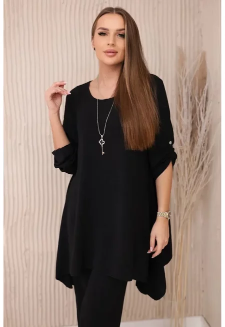 Комплект от свободна блуза и панталон - Един размер