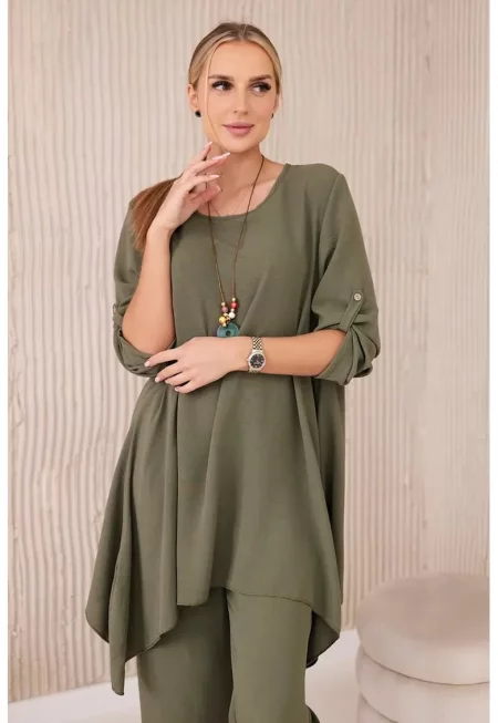 Комплект от свободна блуза и панталони - Един размер