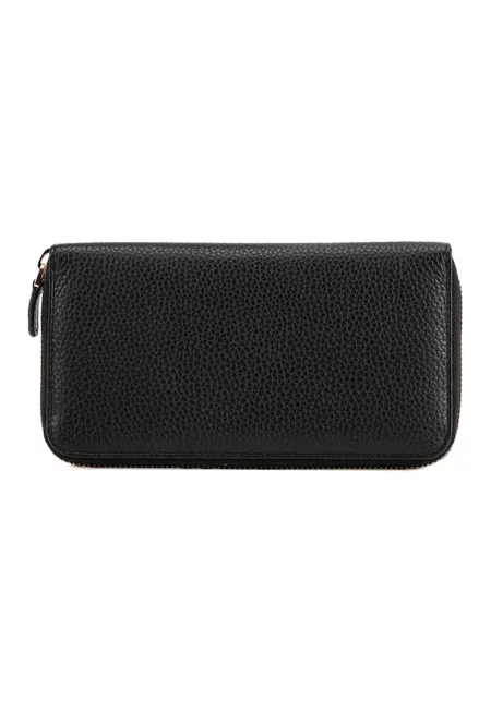 Кожен портфейл с цип - Черен