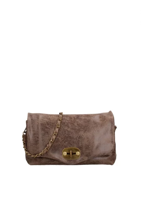 Кожена чанта през рамо Floralia с метално закопчаване