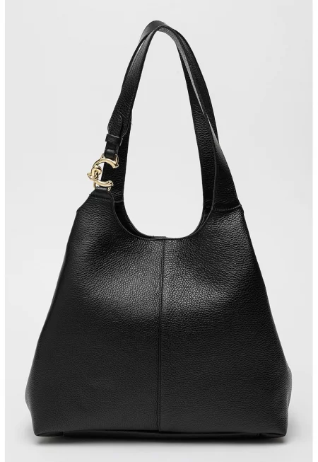 Кожена чанта за рамо - Черен