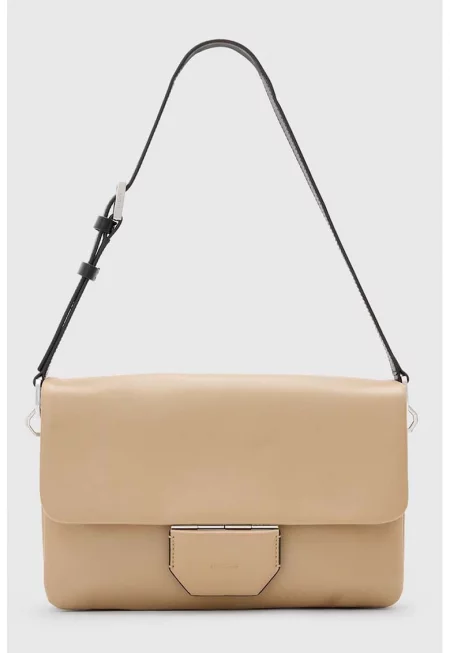 Кожена чанта за рамо Ondine - Тъмнобежово