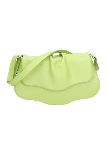 Кожена чанта за рамо с регулираща се презрамка