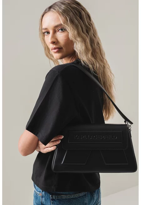 Кожена ръчна чанта Ikon - Черен