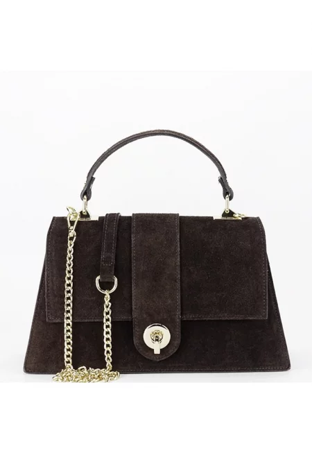 Малка кафява чанта от естествена велурена кожа 1911 M9 18106