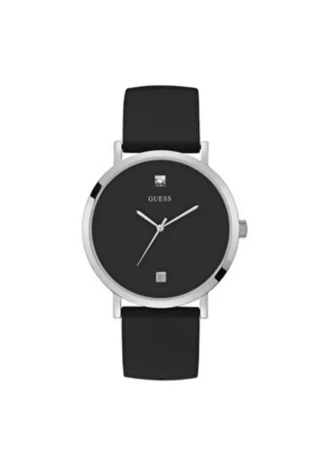 Мъжки часовник  44 мм - силиконова каишка в металик сиво - стоманен корпус - водоустойчивост 3 АТМ