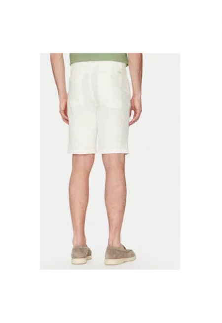 Мъжки къси панталони от смесена материя - 20717870 - Лен/Вискоза - M INTL - Бял