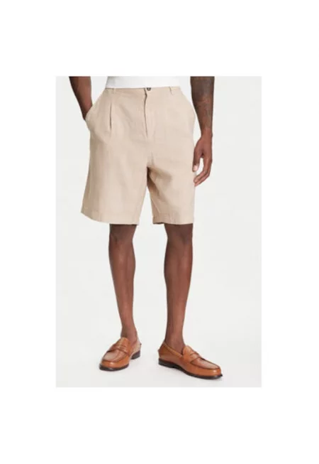 Мъжки шорти  43B3U9010 - Лен/Памук - Бежов - Бежов