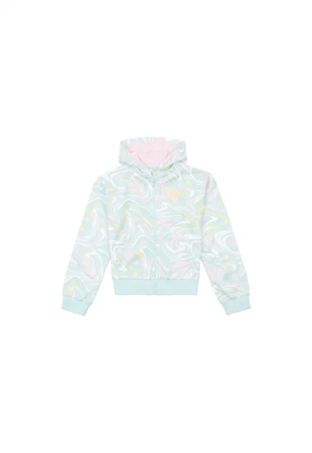 Момичешки суичър с качулка -  302033096 - памук - многоцветен - Многоцветен