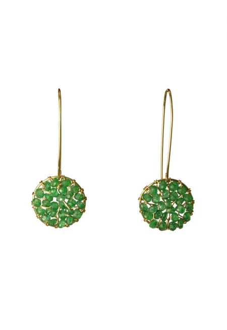 Обеци -  Махало - златно покритие 14k/20 - авантюрин