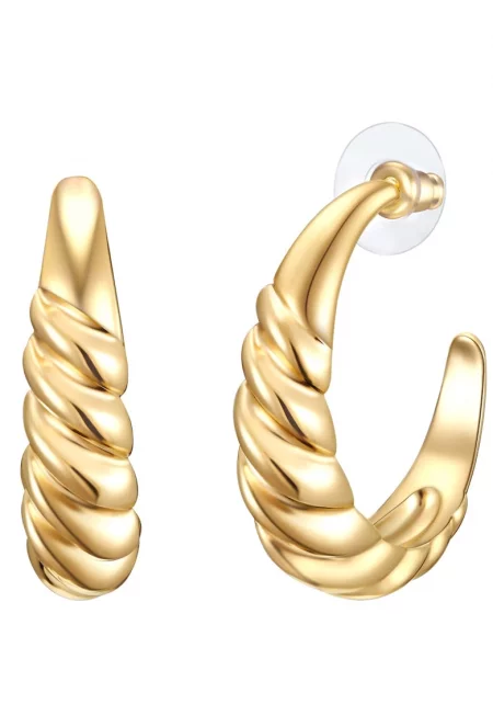 Обеци тип халки с покритие от 32103 злато - Златист/Жълт