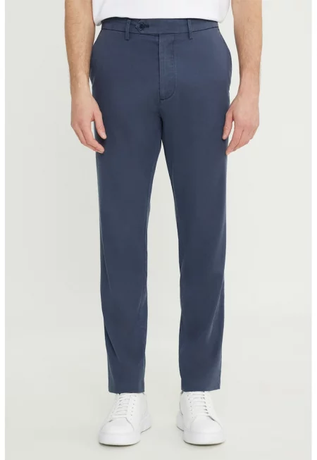 Официален панталон със средна талия - Тъмносин