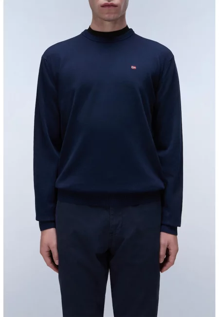 Памучен пуловер Droz с овално деколте