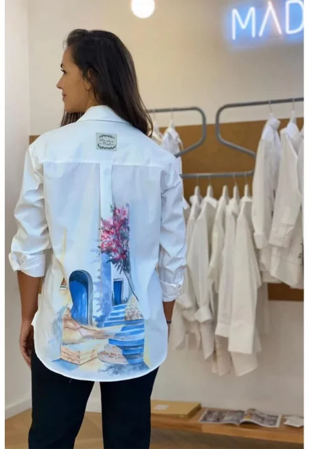 Памучна риза с принт