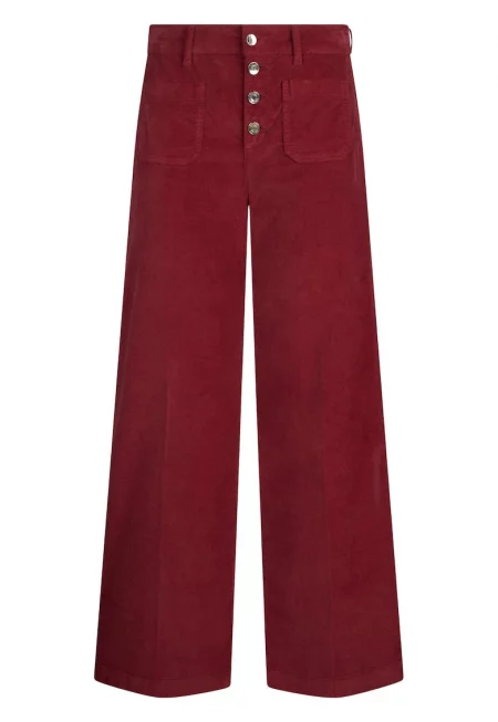 Панталон с висока талия - Бордо