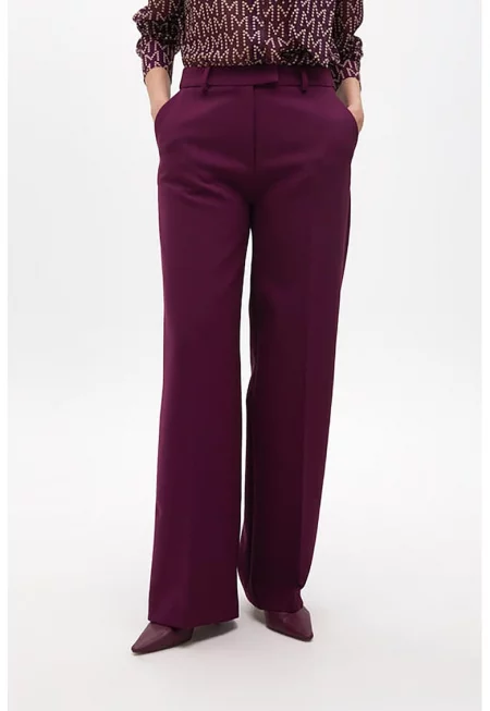 Панталон с висока талия - Тъмновиолетов