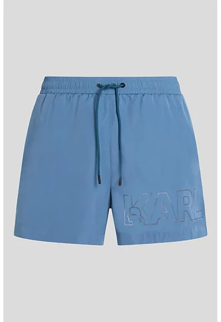 Плувни шорти с регулируема талия - Прашно синьо